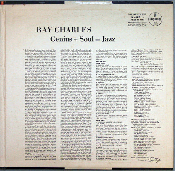 Ray Charles - Genius + Soul = Jazz Vinyl Record