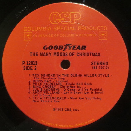 Various - The Many Moods Of Christmas:  Great Songs By Great Artists Of Our Time Vinyl Record