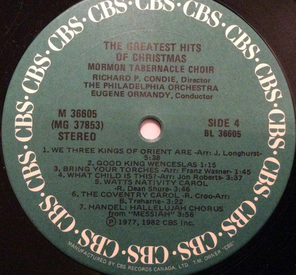 Mormon Tabernacle Choir - The Greatest Hits Of Christmas - 1982