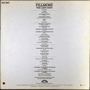 Various - Fillmore - The Last Days Vinyl Record