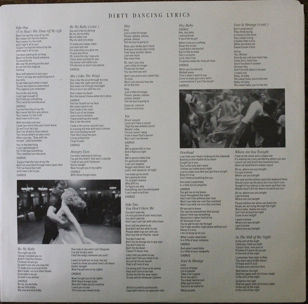 Various Artists - Original Soundtrack From The Vestron Motion Picture - Dirty Dancing Vinyl Record