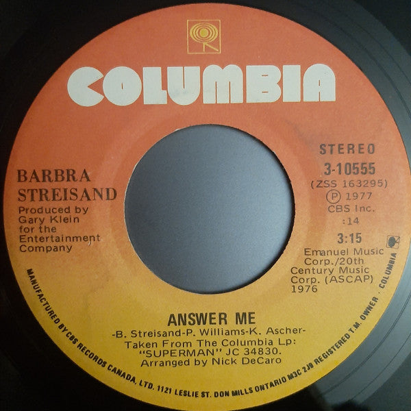 Barbra Streisand - My Heart Belongs To Me - 1977
