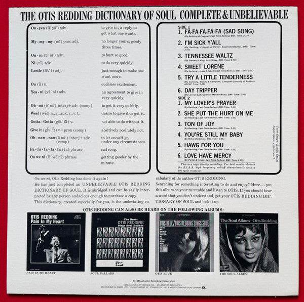 Otis Redding - The Otis Redding Dictionary Of Soul - Complete & Unbelievable -