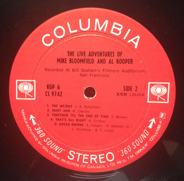 Mike Bloomfield & Al Kooper - The Live Adventures Of Mike Bloomfield And Al Kooper Vinyl Record