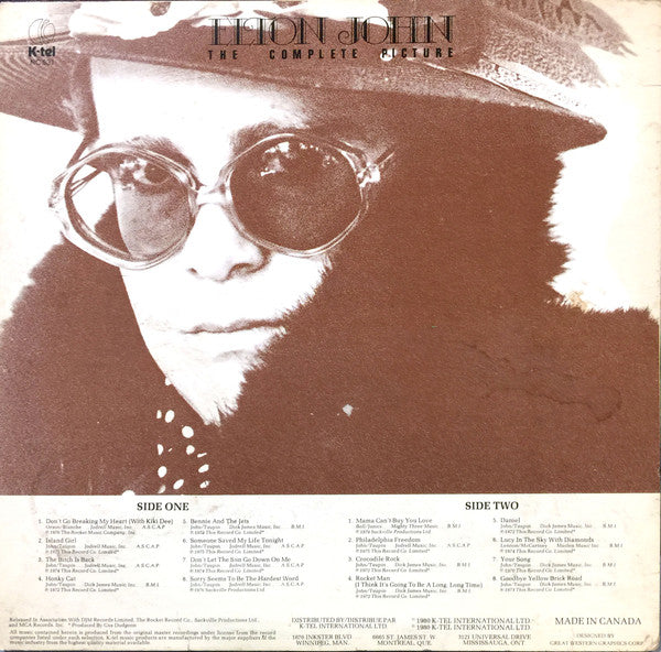 Elton John - The Complete Picture - Milestones Vinyl Record