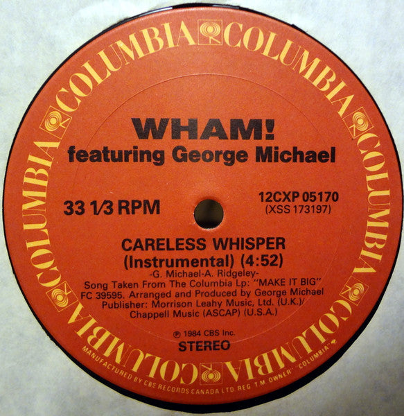 Wham! Featuring George Michael - Careless Whisper - 1985