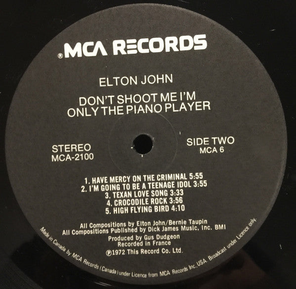 Elton John - Don't Shoot Me I'm Only The Piano Player - 1973