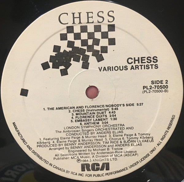 Benny Andersson, Tim Rice, Björn Ulvaeus - Chess - 1984