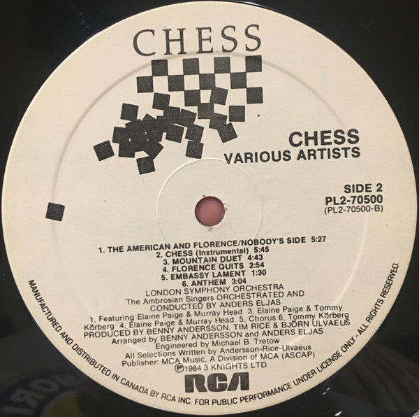 Benny Andersson, Tim Rice, Björn Ulvaeus - Chess - 1984