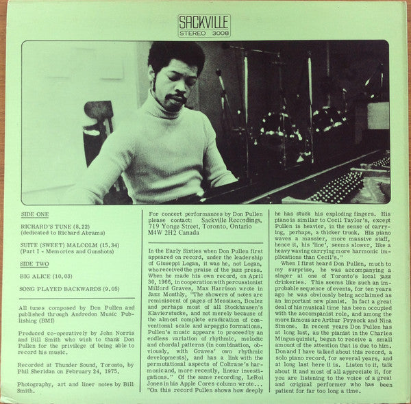 Don Pullen - Solo Piano Album - 1975