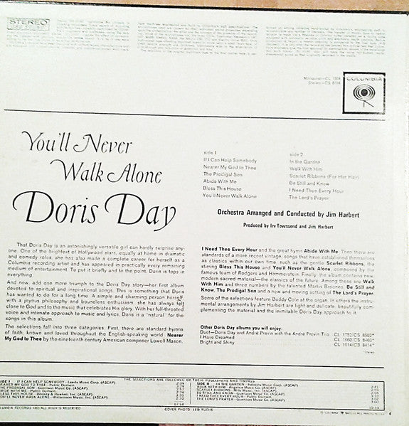 Doris Day - You'll Never Walk Alone Vinyl Record