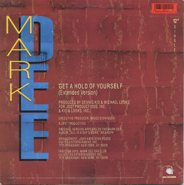 Mark Dee - Get A Hold Of Yourself (Extended Version) - 1990
