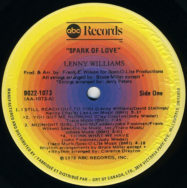 Lenny Williams - Spark Of Love - 1978