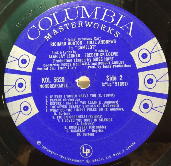 Alan Jay Lerner, Frederick Loewe / Julie Andrews, Richard Burton - Camelot (Original Broadway Cast Recording) - 1960