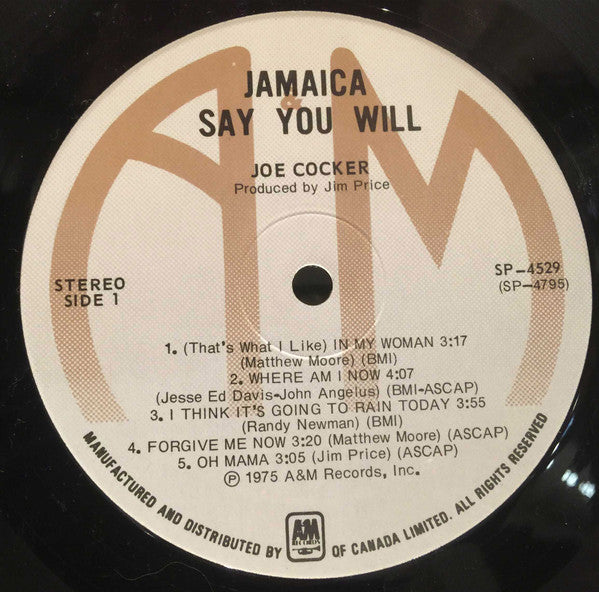Joe Cocker - Jamaica Say You Will - 1975