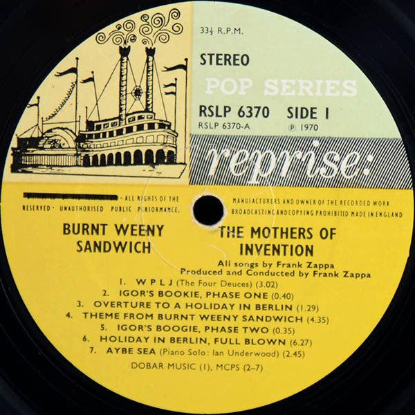 The Mothers Of Invention - Burnt Weeny Sandwich 1970 - Quarantunes