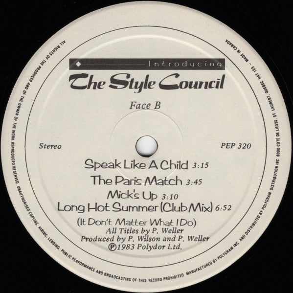 Style Council, The - Introducing The Style Council - 1983