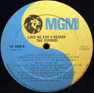 The Osmonds - Love Me For A Reason Vinyl Record