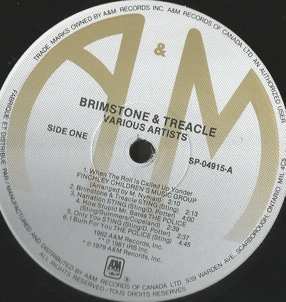 Various - Brimstone & Treacle (Original Soundtrack Album) - 1982