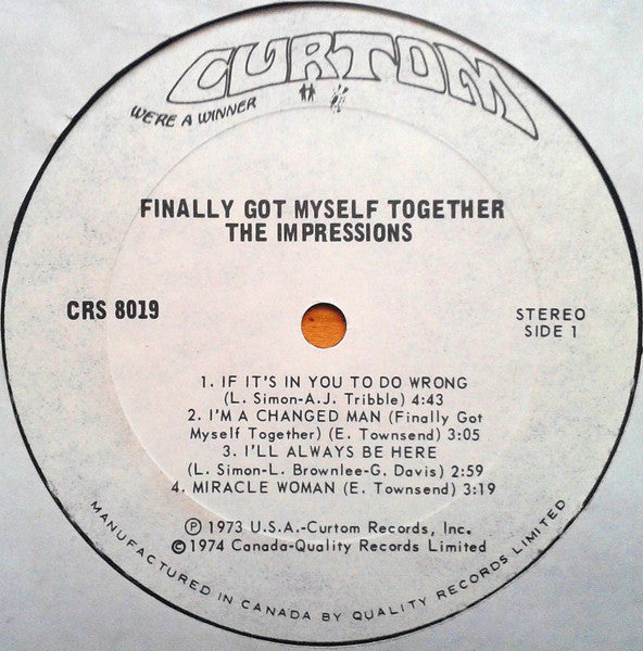 The Impressions - Finally Got Myself Together