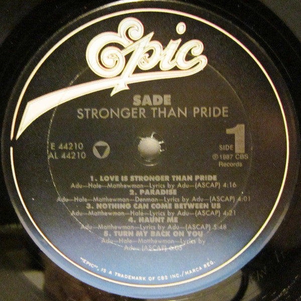 Sade - Stronger Than Pride Vinyl Record