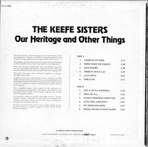 Keefe Sisters, The - Our Heritage And Other Things - 1972