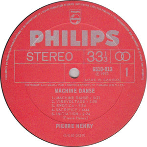 Pierre Henry - Machine Danse Vinyl Record