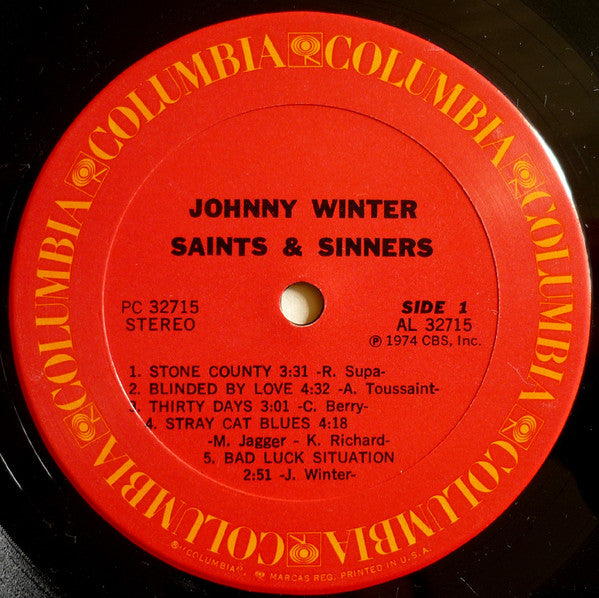 Johnny Winter - Saints & Sinners - 1974