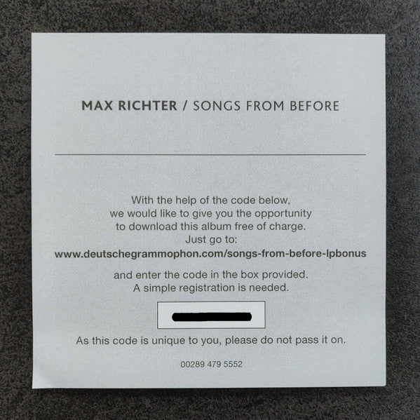 Max Richter - Songs From Before Vinyl Record