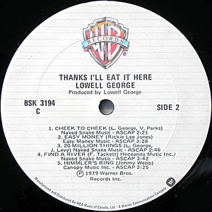 Lowell George - Thanks I'll Eat It Here - 1979