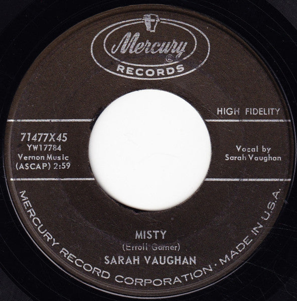Sarah Vaughan - Broken-Hearted Melody / Misty - 1959