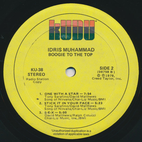 Idris Muhammad - Boogie To The Top - 1978