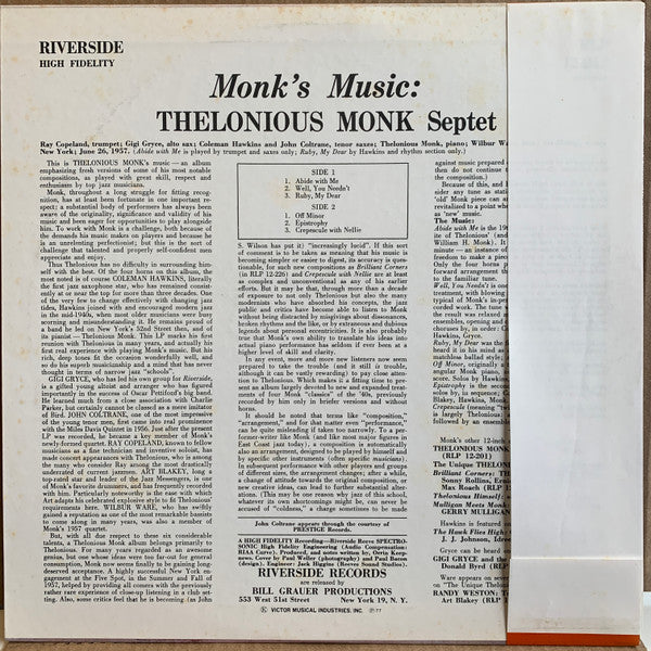 Thelonious Monk Septet - Monk's Music