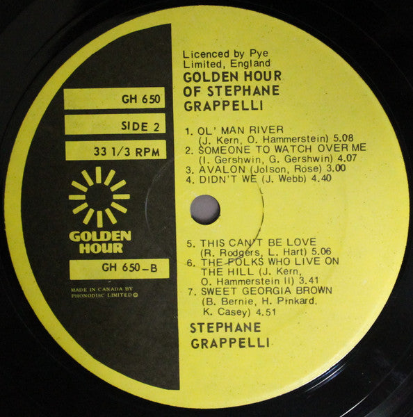 Stéphane Grappelli - Golden Hour Of Stephane Grappelli - 1978