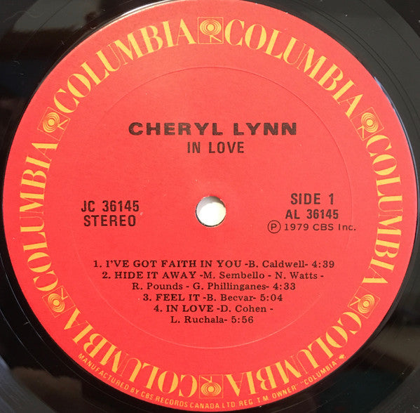 Cheryl Lynn - In Love Vinyl Record