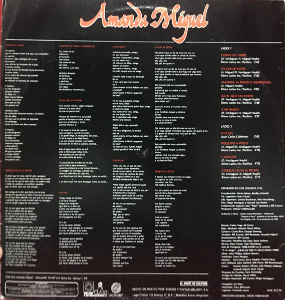 Amanda Miguel - El Sonido Vol. 2 - 1982