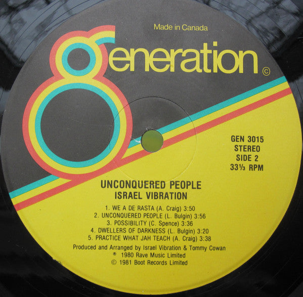 Israel Vibration - Unconquered People Vinyl Record