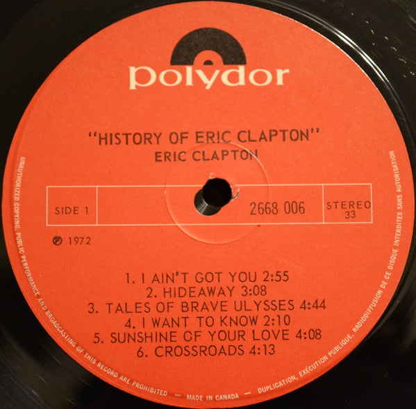 Eric Clapton - History Of Eric Clapton