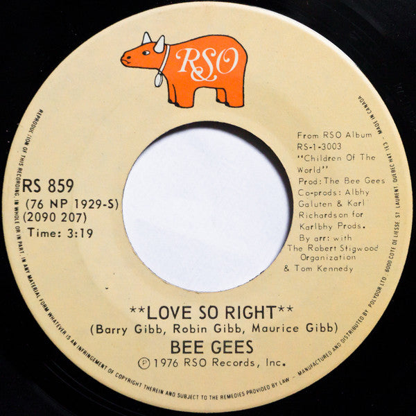 Bee Gees - Love So Right / You Stepped Into My Life