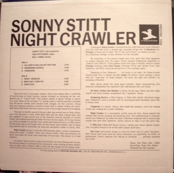 Sonny Stitt With Don Patterson - Night Crawler - 1966