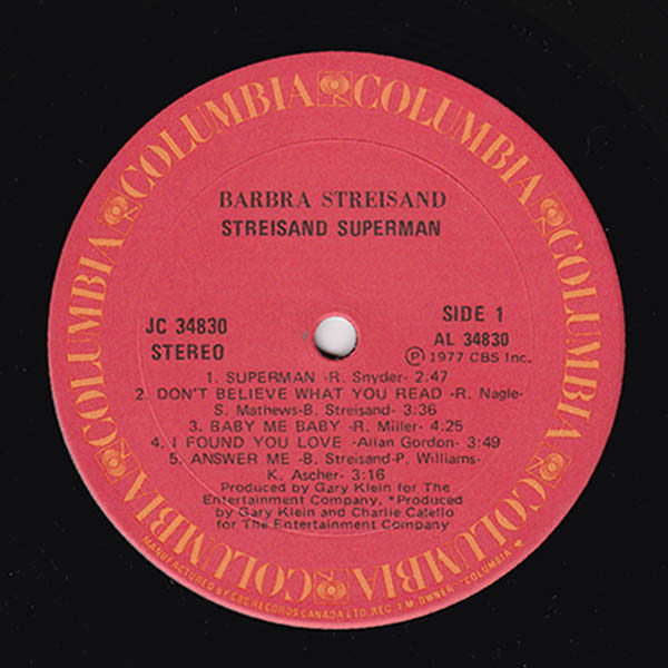 Barbra Streisand - Streisand Superman - 1977