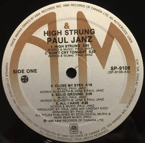 Paul Janz - High Strung - 1985