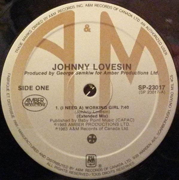 Johnny Lovesin - (I Need A) Working Girl - 1983
