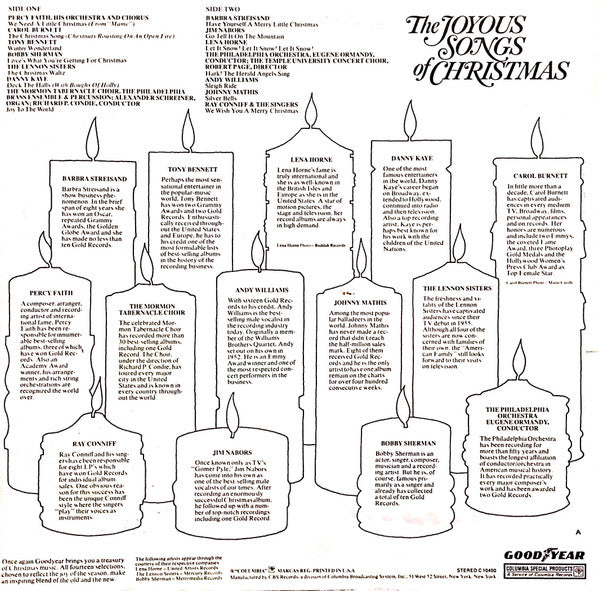 Various - The Joyous Songs Of Christmas Vinyl Record