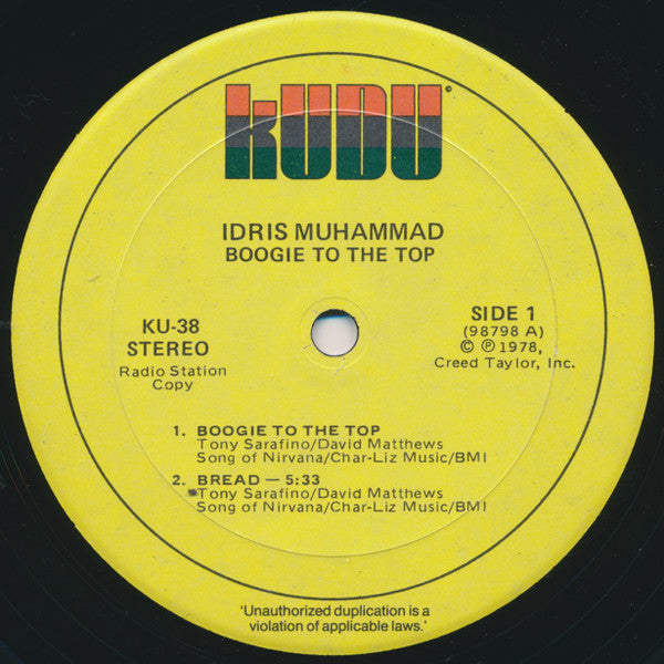 Idris Muhammad - Boogie To The Top - 1978