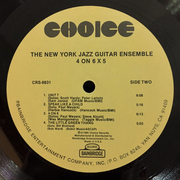 New York Jazz Guitar Ensemble, The - 4 On 6 X 5 - 1985
