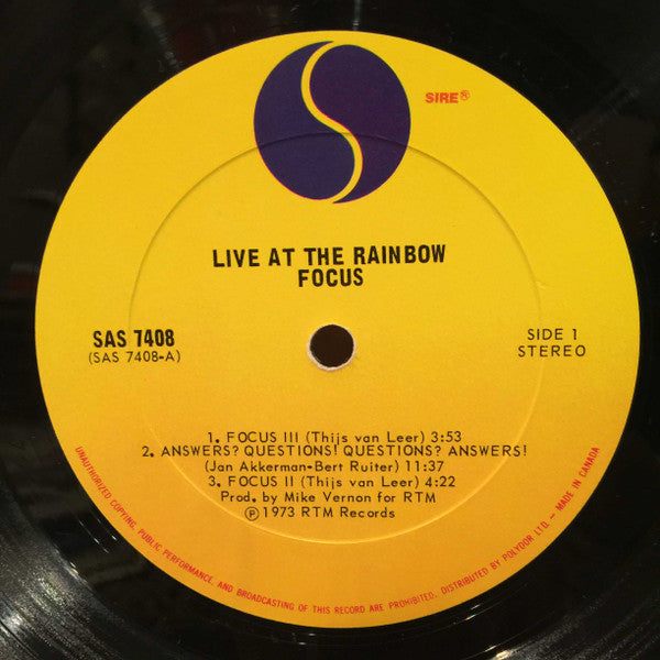 Focus - Live At The Rainbow - 1973