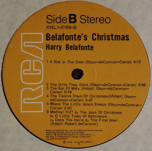 Harry Belafonte - Belafonte's Christmas - 1976