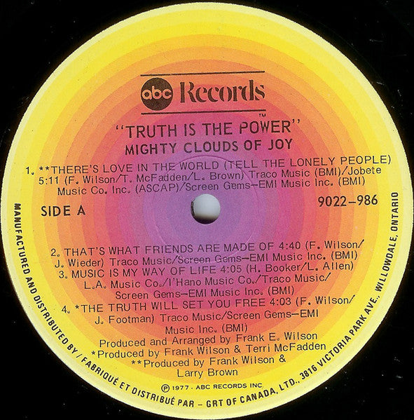 Mighty Clouds Of Joy, The - Truth Is The Power - 1977
