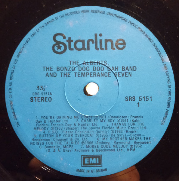 Various - The Alberts, The Bonzo Dog Doo Dah Band and The Temperance Seven - 1973